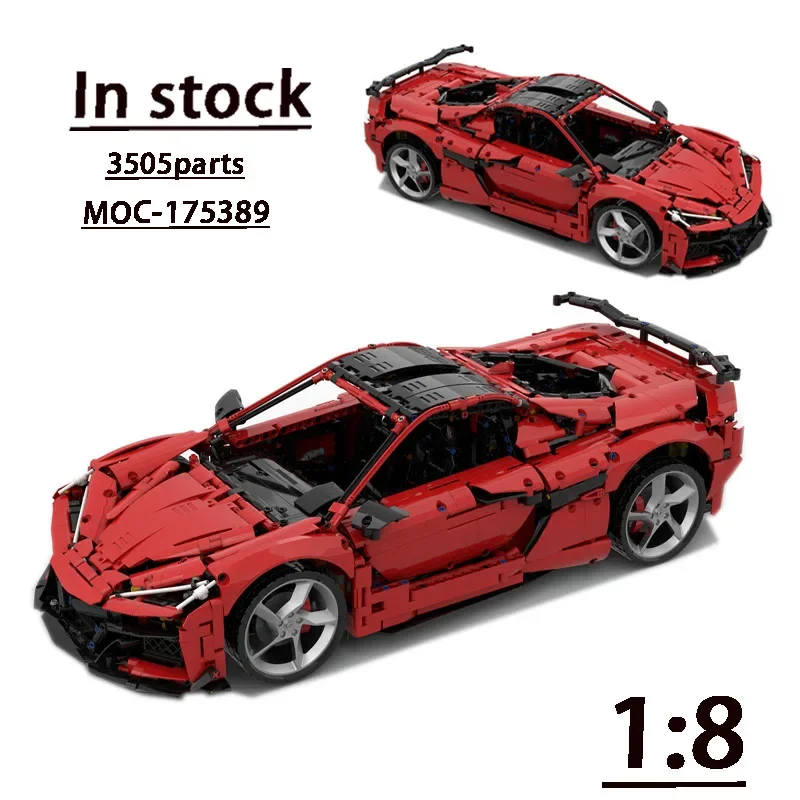 

New MOC-175389C8 Z06 Red Supercar 1:8 Assembly Stitching Building Block Model 3505 Building Block Parts Kids Birthday Toy