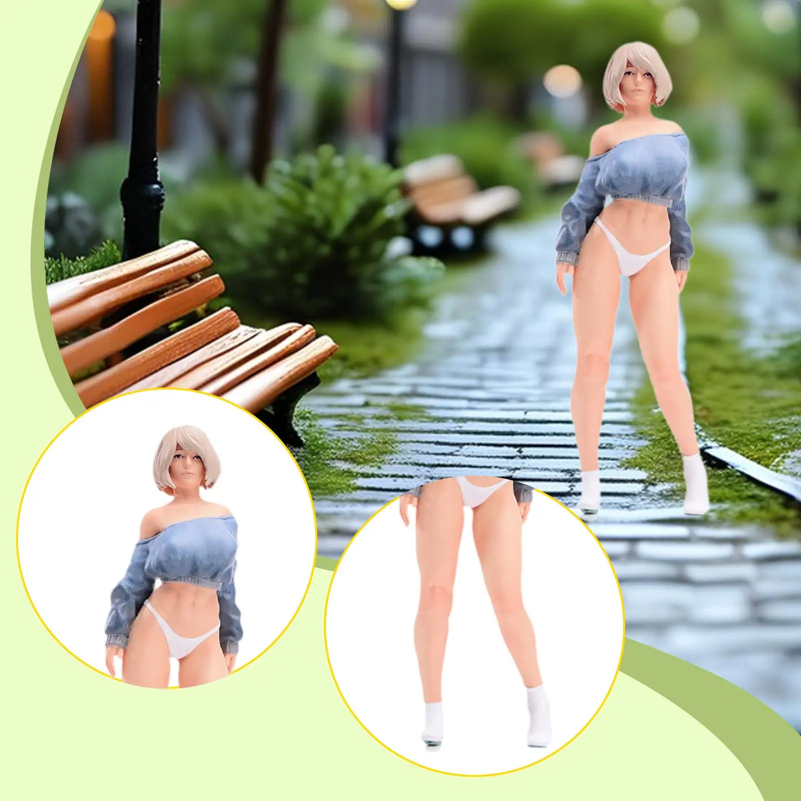 

1/24 Scale Girl Miniature Figure Micro Landscape Decor Mini People Figurine