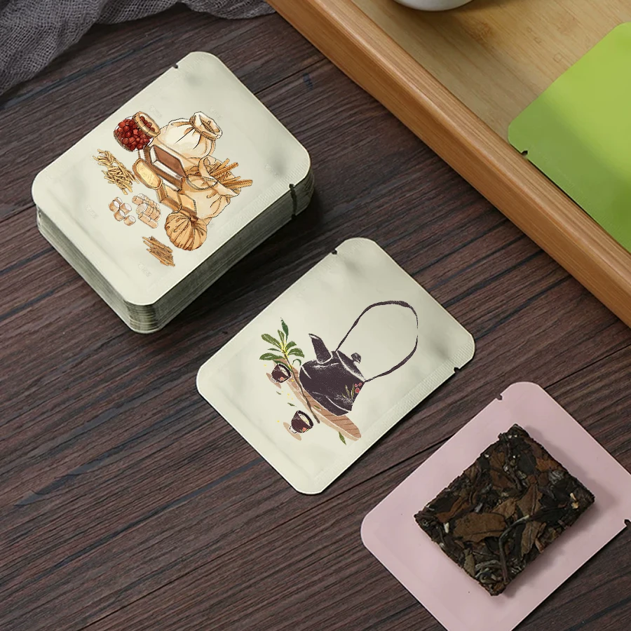 6x8cm Food Grade Flat-Bottomed Blind Coffee Grinding Powder Packaging,Tea Flour Custom Aluminum Foil Packaging Bags - view 2