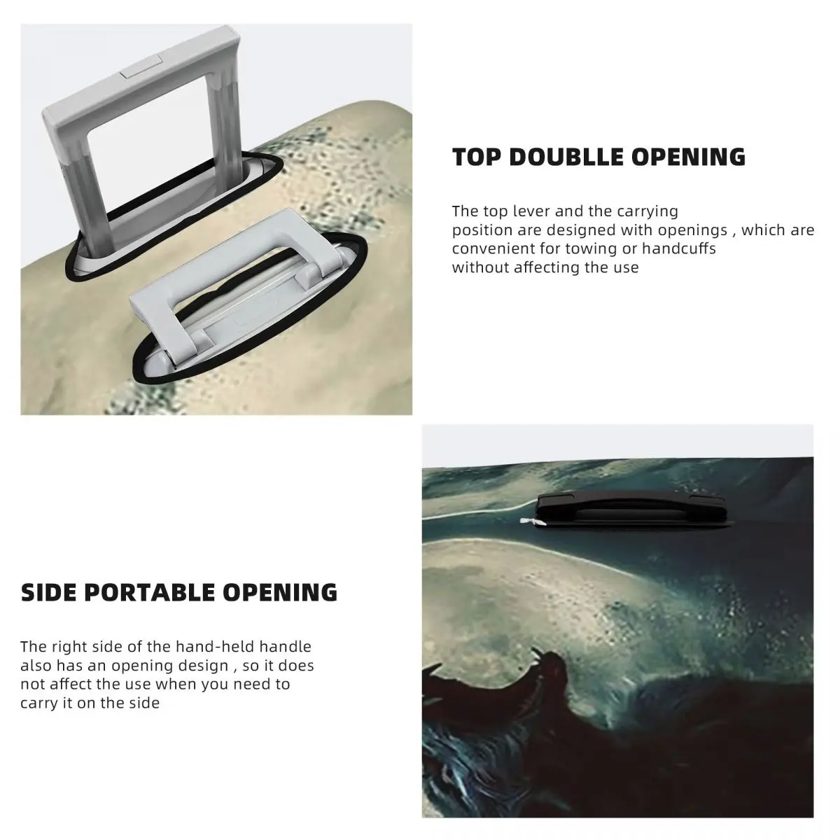 وولفمان بالذئب لعنة القمر الليلي 6 غطاء حقيبة حماية مرونة رحلة الأمتعة حامي يغطي لمدة 18-32 بوصة