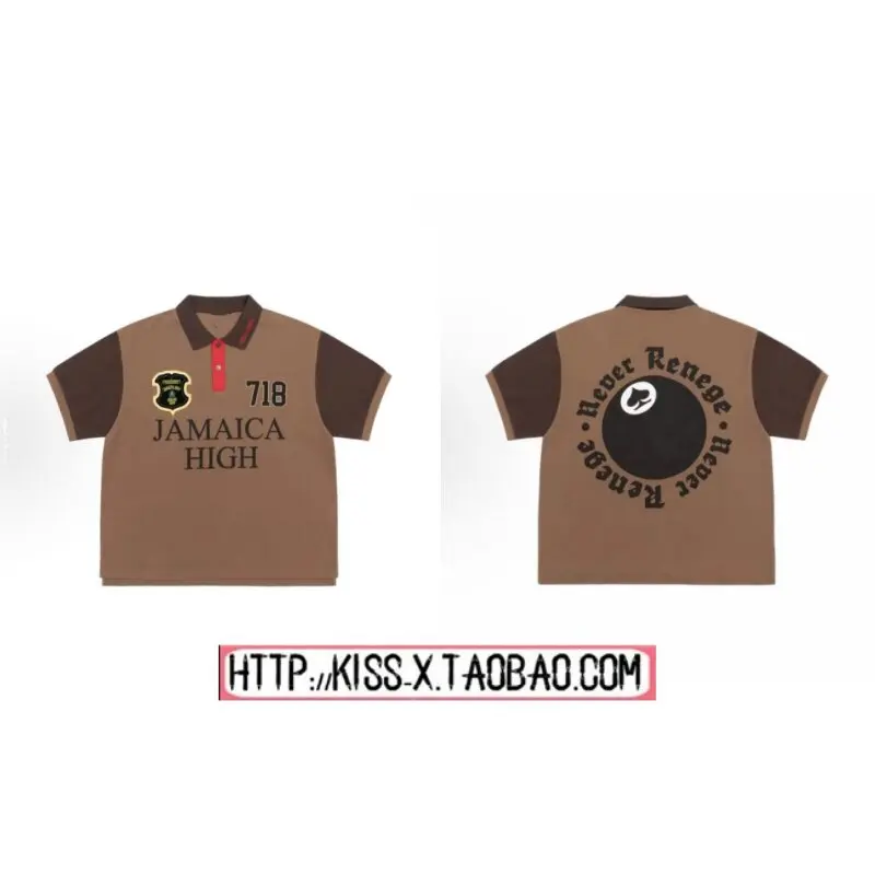 

2026 New Style American Embroidered Patch Short Sleeve Shirt Collared Breathable Loose Fit Unisex Cotton Spring Fashion
