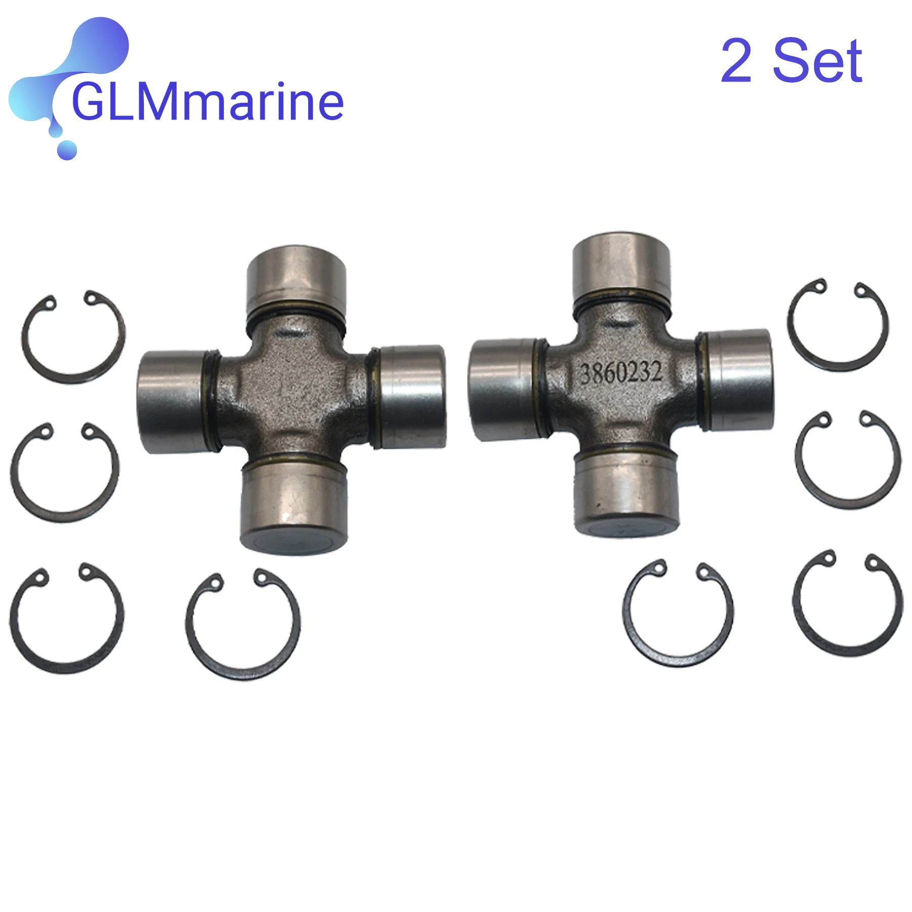 

2 Set U-Joint Assembly Compatible with Marine Engine Parts for Mercruiser Volvo Replaces 854619 865496A01 865510T 3860232