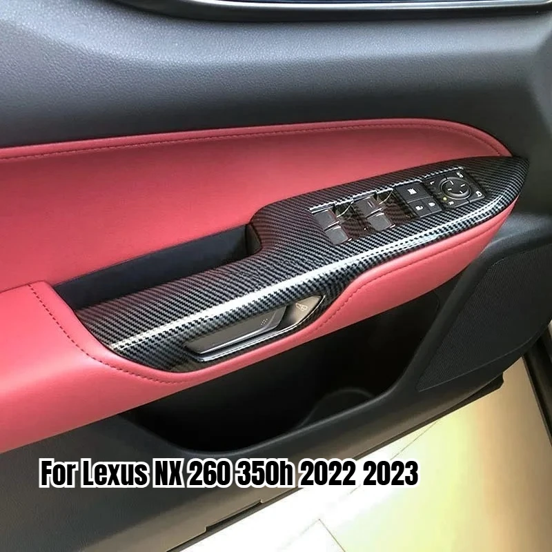 

For Lexus NX 260 350h 2022 2023 ABS Carbon fiber Window Switch Panel Adjust Cover Trim Stickers Garnish Decoration Styling