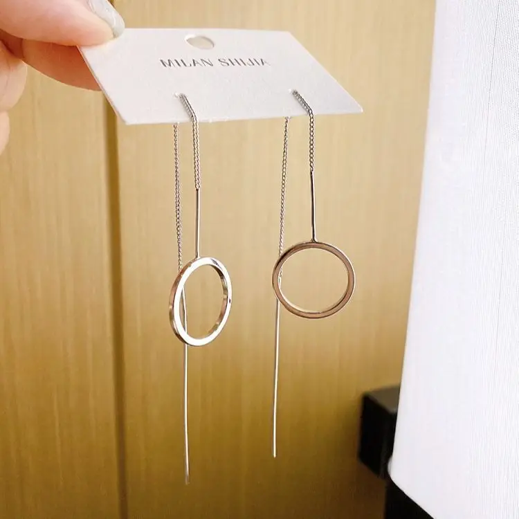 Designer di tendenza del marchio di lusso nuovi orecchini a cerchio lungo orecchini da donna coreani piccoli orecchini da sposa