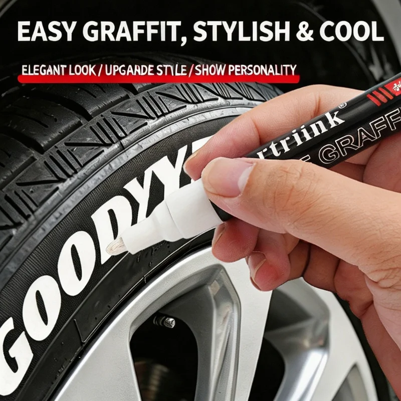 10 Colors 3mm Oil Based Tire Paint Pen Waterproof Permanent Car Tyre Lettering Wheel Graffiti Marker Set