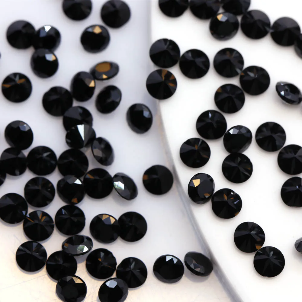 1.0ct / Pack Never Fade Black Color Small Sizes Loose Moissanite Stones from 0.7mm to 2.9mm for Moissanite Jewelry Making