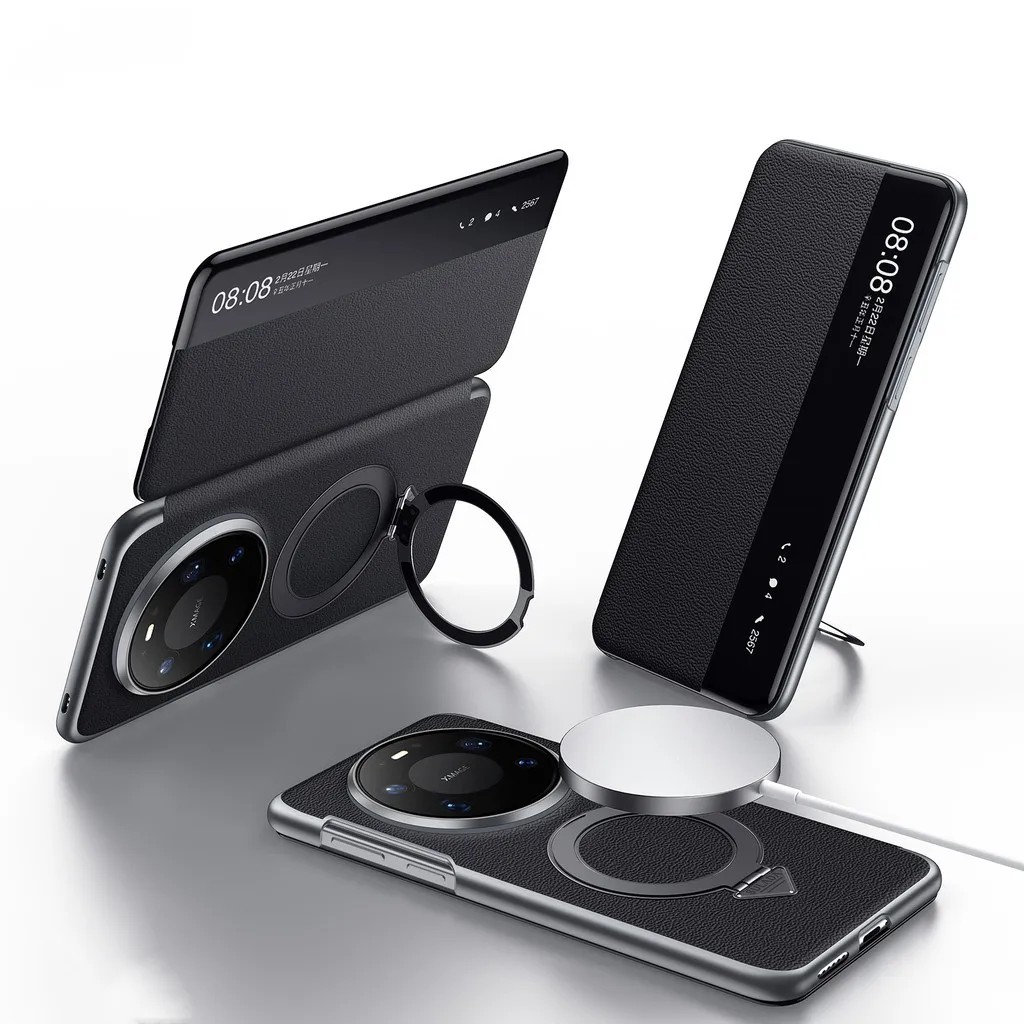 

Магнитный чехол для Huawei Pura 80 Pro с поворотной на 360° крышкой-подставкой с магнитным кольцом