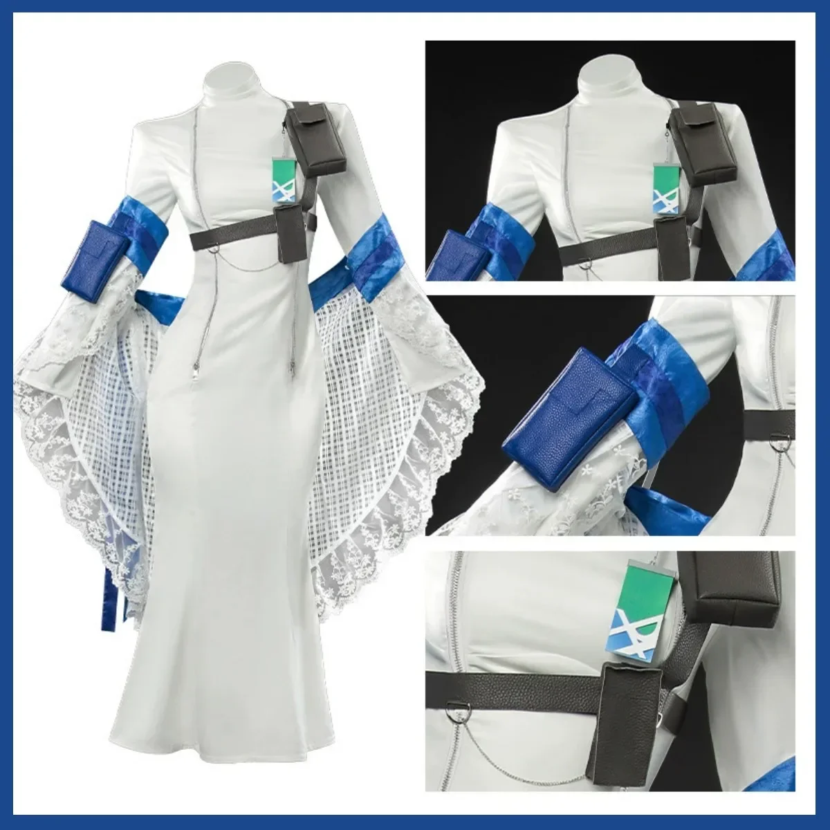 2026 White Tight Dress Shawl Wig Woman Sexy Carnival Masked Ball Suit Game NIKKE：The Goddess Of Victory Arkana Cosplay Costume