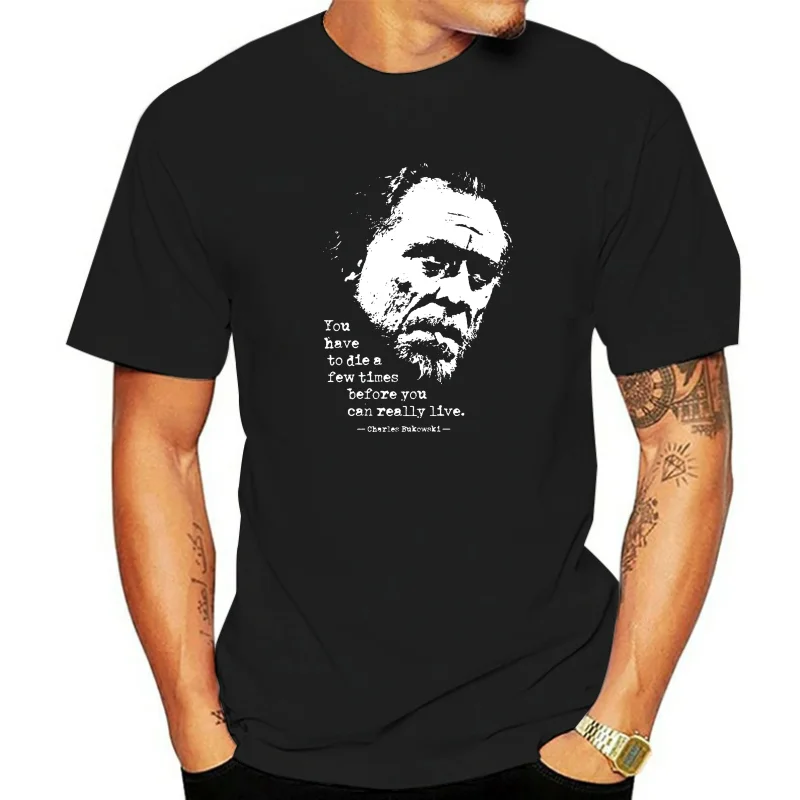 COOL WRITER MENS Tops Tee T Shirt With Charles Bukowski Quote-Men Spells Loose Size Top Tops T-Shirt