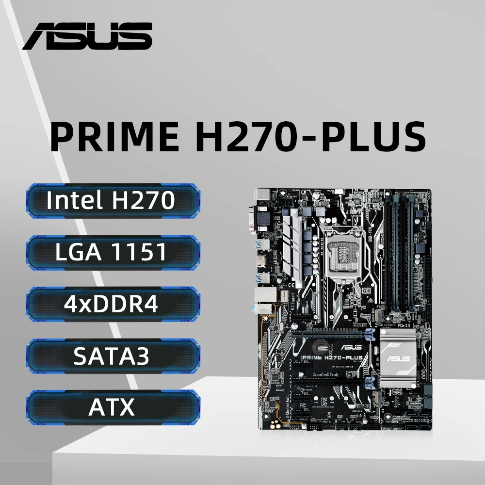 ASUS PRIME H270-PLUS Motherboard Support i7-7700 6700K i5-7600 6500 i3-7320 6300 CPU LGA 1151 4xDDR4 M.2 NVME PCIe 3.0 ATX