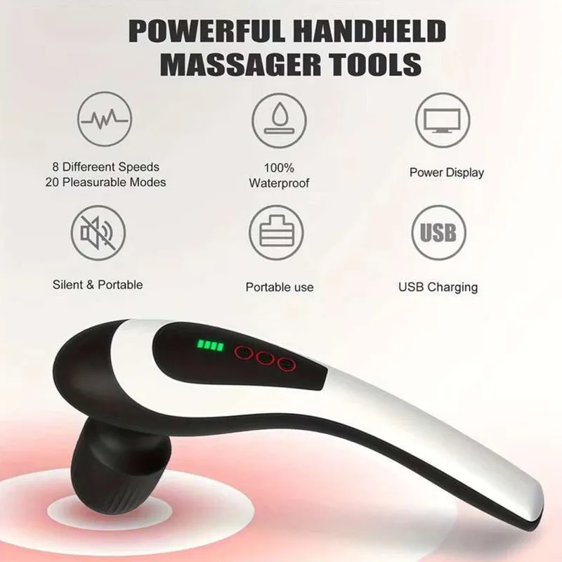 Portable Electric Massage Stick Muscle Relaxation High Frequency Vibration Handheld Dolphin Massager  For Body, Back, Neck, Leg