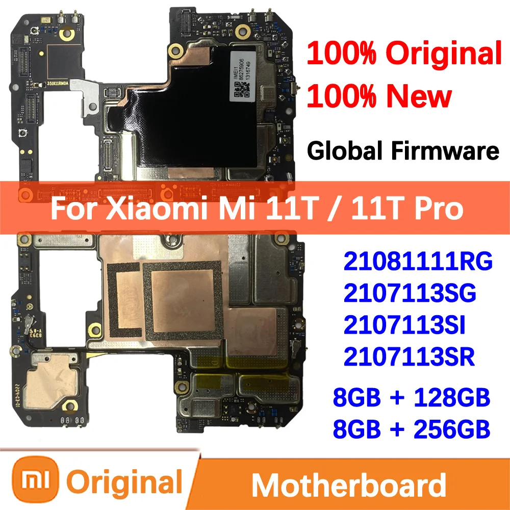 

100% Brand New Original Motherboard for Xiaomi Mi 11T Pro Mainboard Logic Circuit Board Plate Global Unlocked Full Work 2107113S