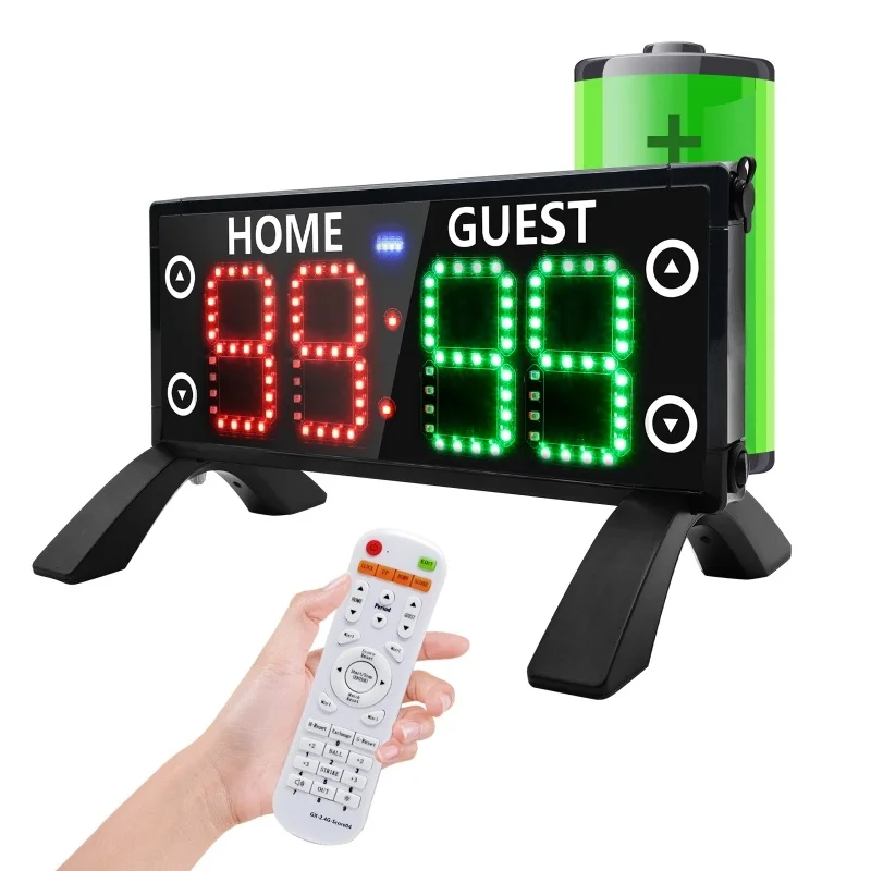 Portable Rechargeable Battery Powered Game Scorer Touch Screen Electronic LED Digital Scoreboard with Remote Control