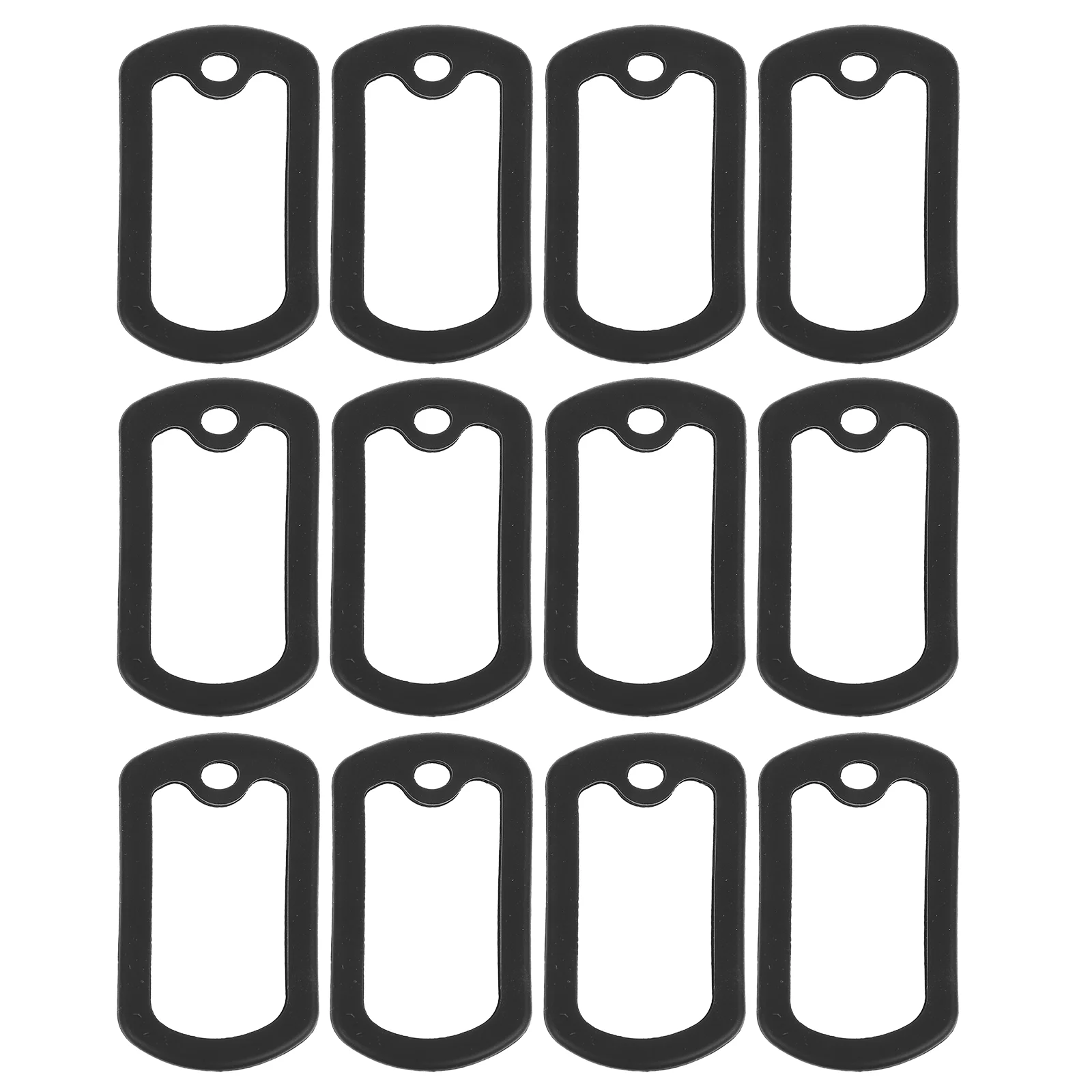 12 Pcs ID Tag Silicone Stainless Steel Mens Necklace Dog Tags Protective Case Cover