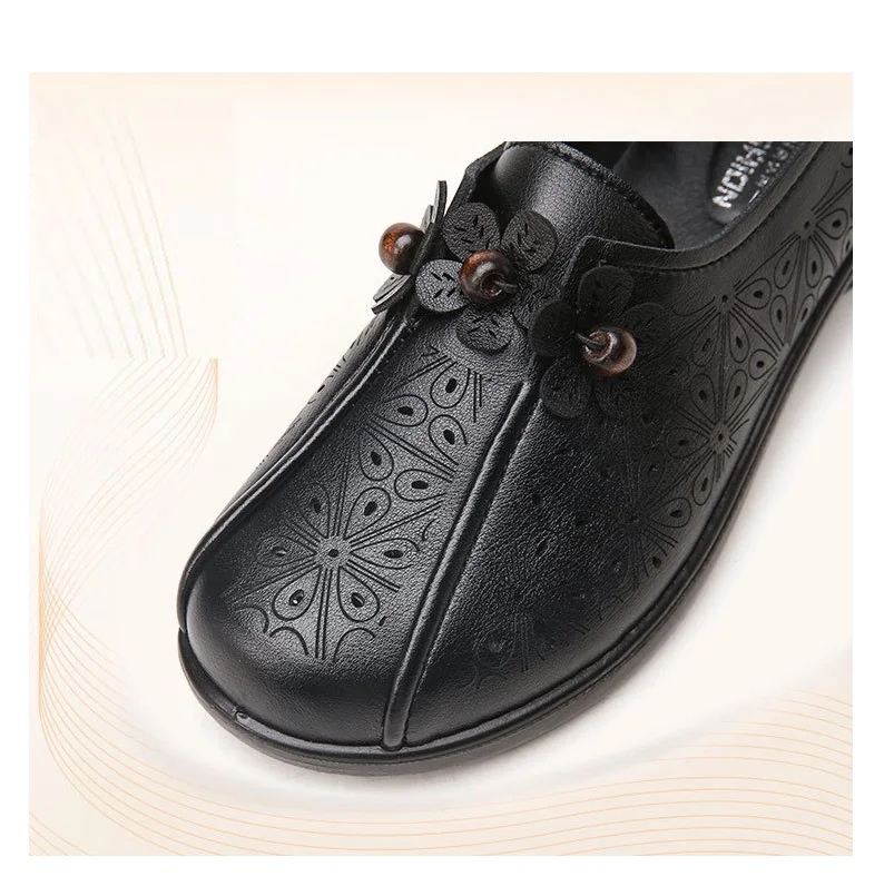 New Cut Out Flats Women's Summer Slip On Loafers Woman Microfiber Leather Moccasins Hollowed Office Shoes Ladies Elegant Flats image 4