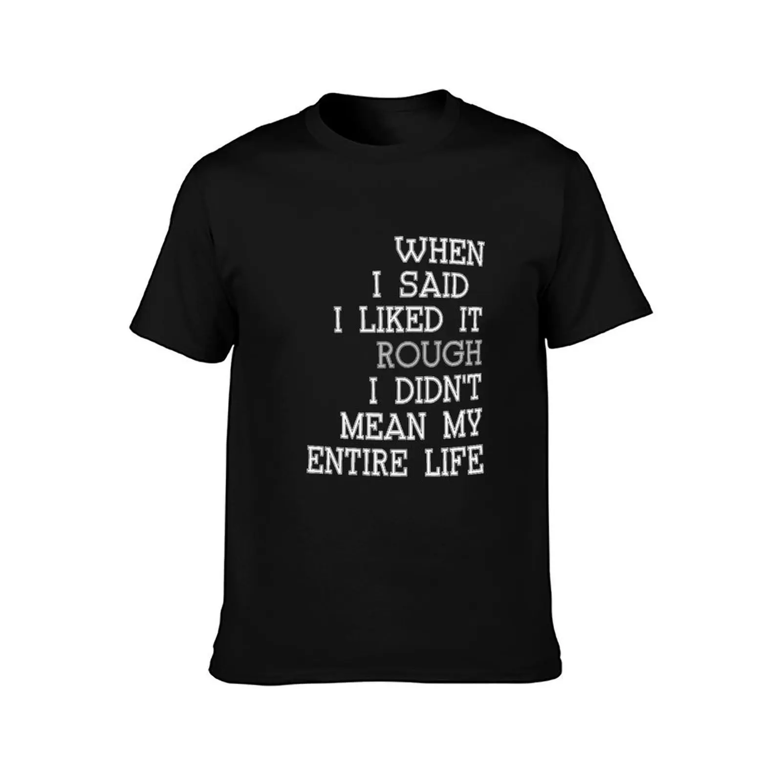 Funny quote saying gift WHEN I SAID I LIKED IT ROUGH I DIDN'T MEAN MY ENTIRE LIFE tee shirt cool gift ideas for friends  T-Shirt