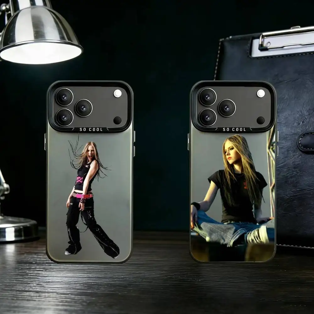 

Singer A-Avril lavigneS fashion Phone Case For iPhone 17 16 15 14 13 12 11 Pro Max Plus Silver Matte Black Cover