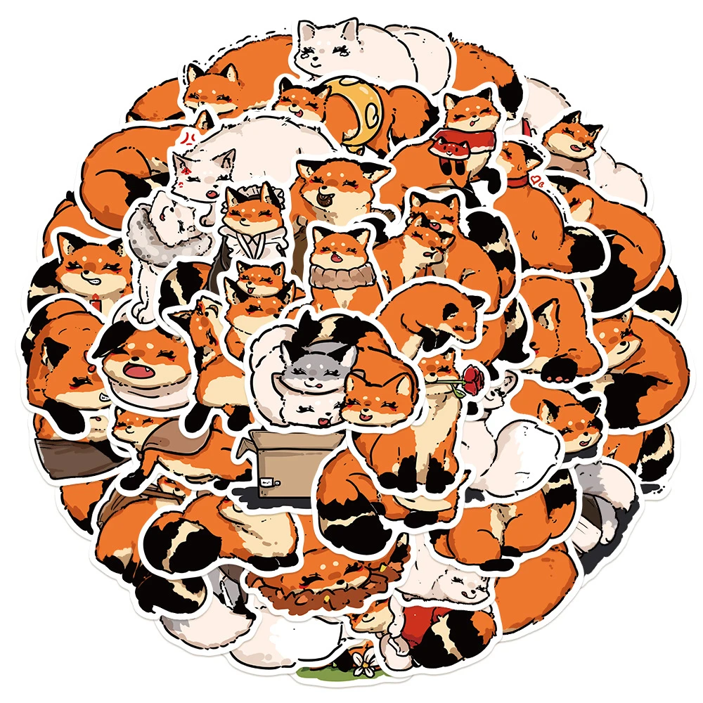 10/30/50 قطعة الإبداعية الكرتون الثعلب الحيوان ملصقات لطيف الكتابة على الجدران الشارات Skateboard بها بنفسك سكيت الغيتار الهاتف Kawaii لاصقة تزيين اللعب #2