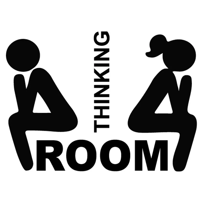 Studio Think Room VINYL STICKER BLACK Bathroom Door Toilet Wall Art