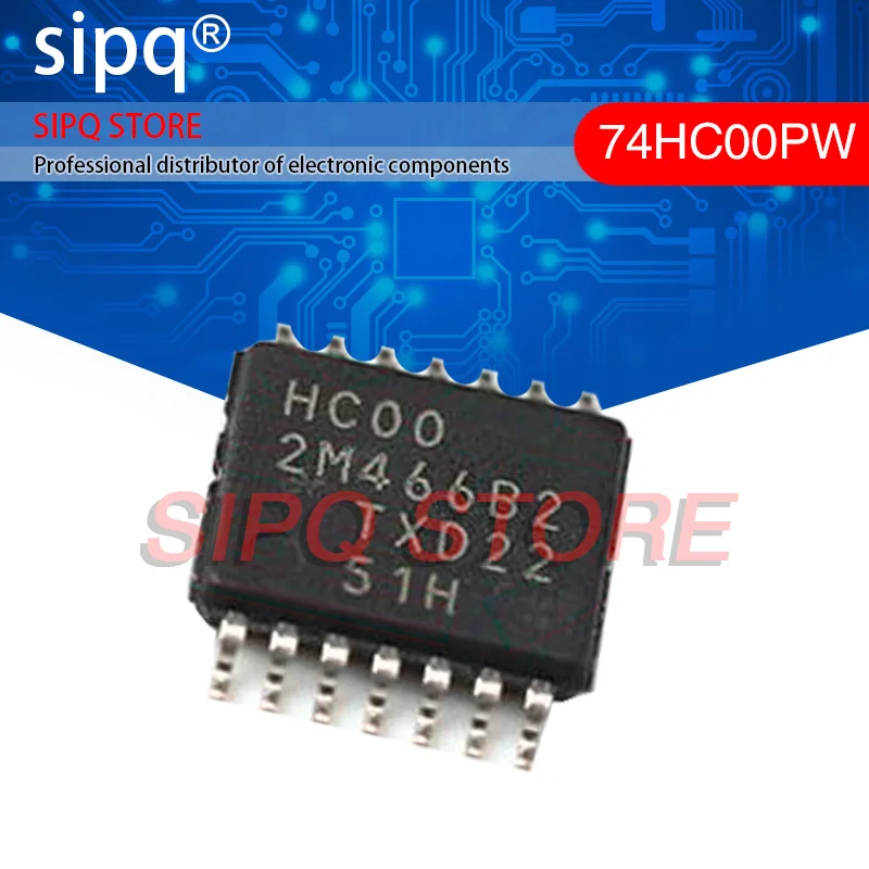 100PCS/LOT 74HC00PW,118 74HC00PW 2V~6V 40uA 4 7ns@6V,50pF NAND Gates TSSOP-14 Gates NEW Original