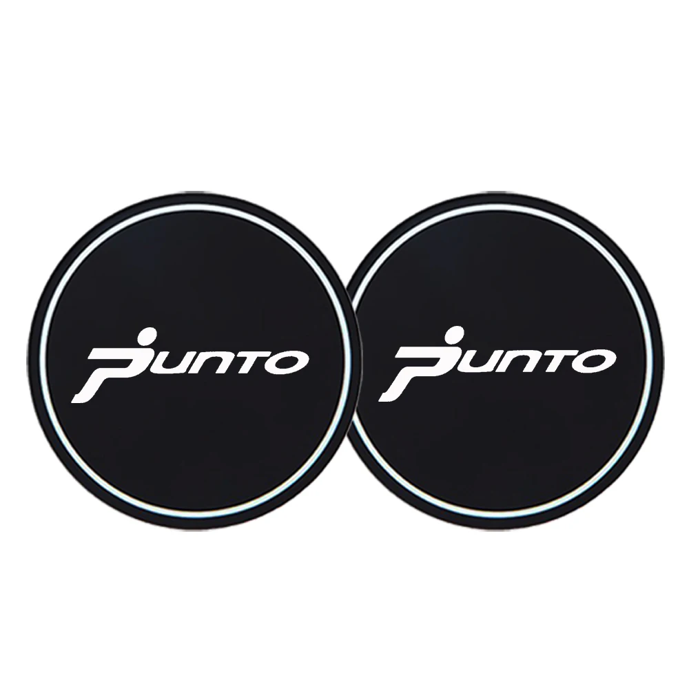 For Fiat Punto 2PCS Car Cup Pad High-quality Silicone Water Coaster Water Cup Seat Non-slip Mat