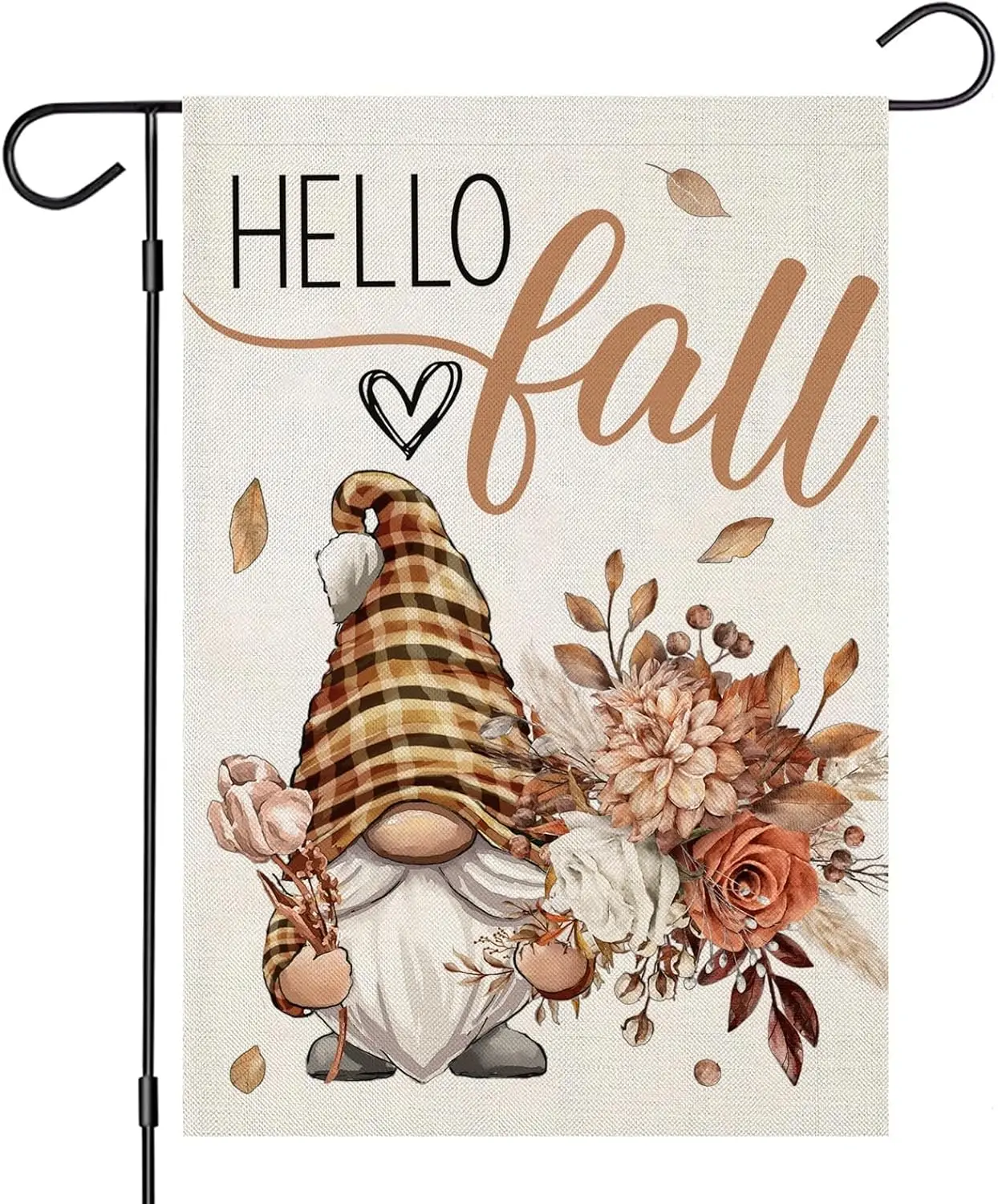 Thanksgiving Hello Fall Gnome Garden Flags 12x18 Inch Double Sided, Seasonal Boho Flowers Leaves Small Yard Outside Decorati yyi
