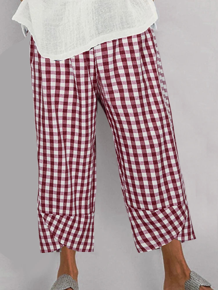 بالإضافة إلى حجم المرأة البولكا نقطة نمط مرونة الخصر تسع دقائق السراويل فضفاضة تناسب ملابس الصيف والخريف عارضة