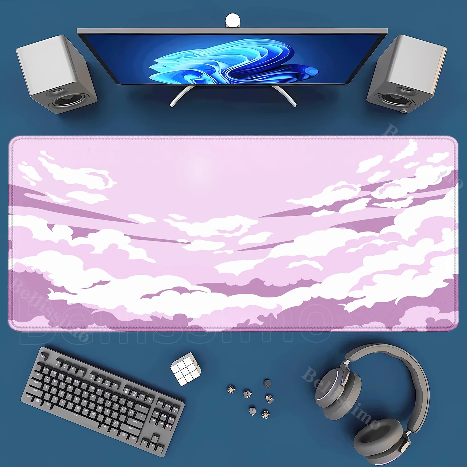 

Большой коврик для мыши Pastel Cloud, геймерские коврики для мыши, офисный коврик для клавиатуры, пейзаж, HD настольные коврики из натурального каучука, коврик для мыши компании teclado