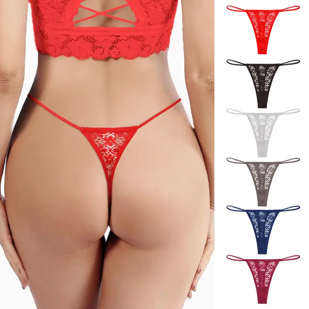 

Sexy Lace Thong Low Waist Underwear Women T Panties Hot Erotic Apparel Female Transparent Lingerie Clothes Ladies Underpants