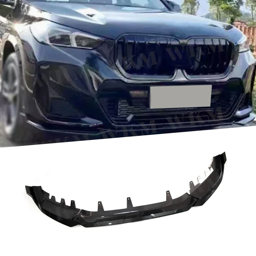 For BMW X1 U11 IX1 M Sport 2023+ M Sport Glossy Black Front Bumper Spoiler Lip Car Lower Splitter Blade Body Kit Protector Plate