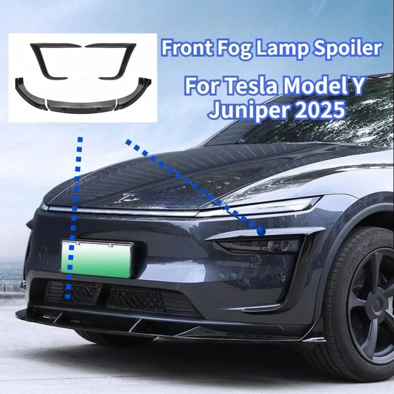 

Front Fog Lamp Spoiler for Tesla Model Y Juniper 2025+ Front Bumper Wind Knife Spoiler Trim ABS Car Modification Accessories