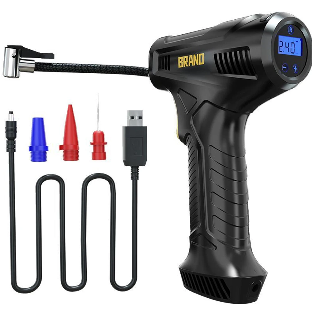 

Portable Wireless Car Tire Pump USB Charging LED Display Screen Tire Pressure Monitoring Automatic Inflator for Cars