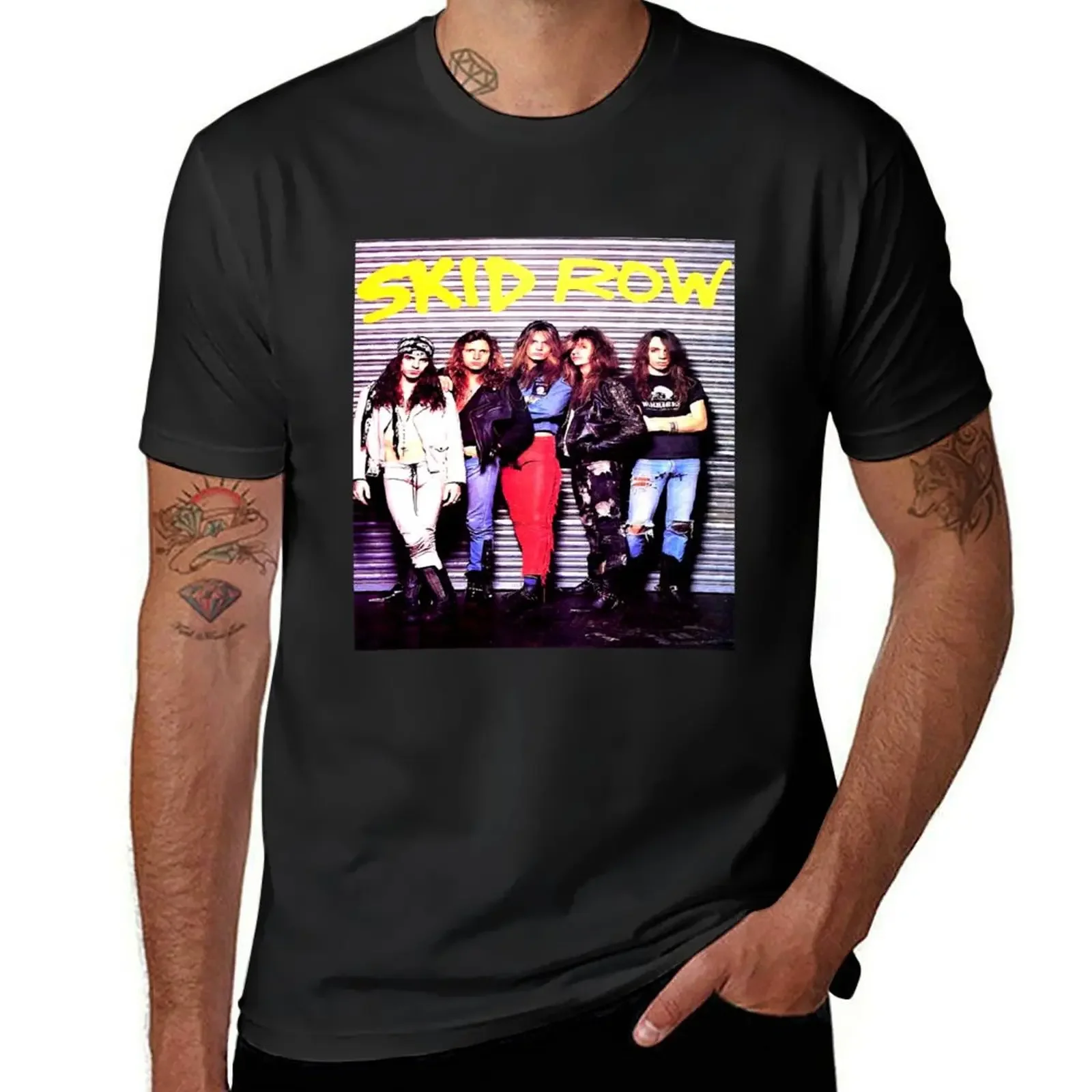 Skid Row Portrait T-Shirt designer shirts boys whites summer tops kawaii clothes t shirt men 100℅ cotton