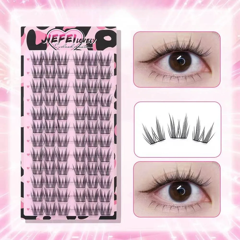 12줄 팩 피콕 엘프 대용량 두꺼운 데빌 인조 속눈썹 내추럴 시뮬레이션 두꺼운 초보자용 싱글 클러스터 바비 만화