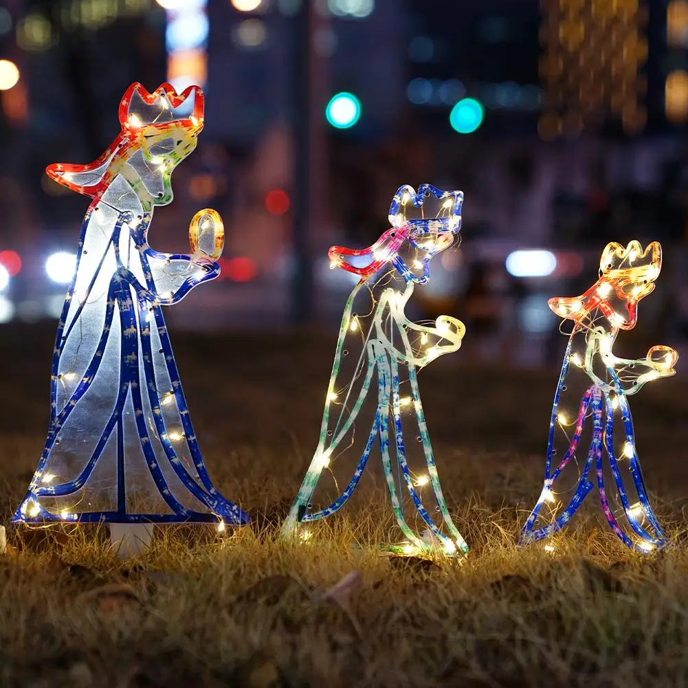 Outdoor Christmas LED Three 3 Kings Silhouette Motif Rope Light Decoration Wholesale Dropshipping