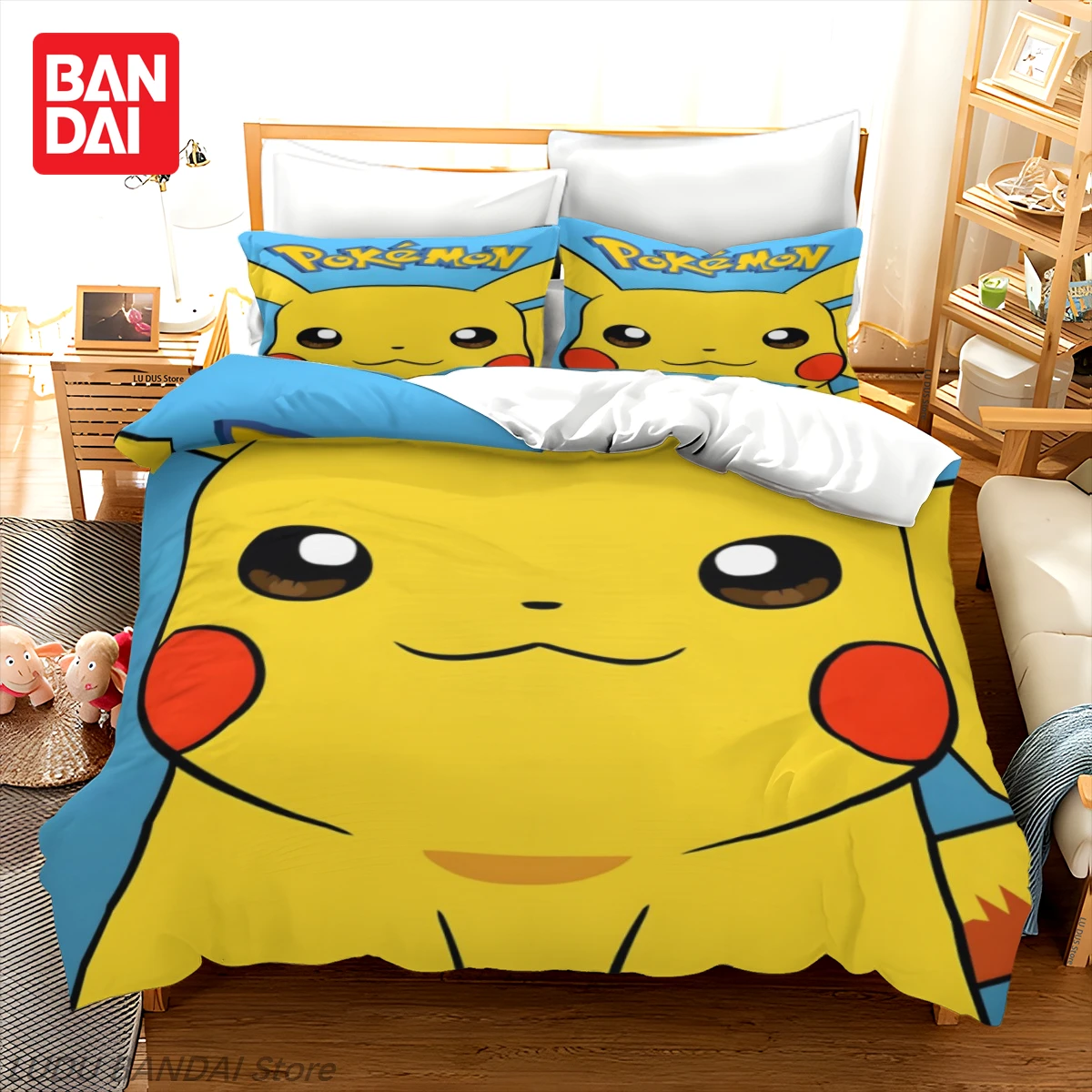 

3D Anime Pikachu Duvet Cover Sets Bedroom Bedding For Boys Kids Teens Girls Pokemon Quilt Cover Pillowcases Gift