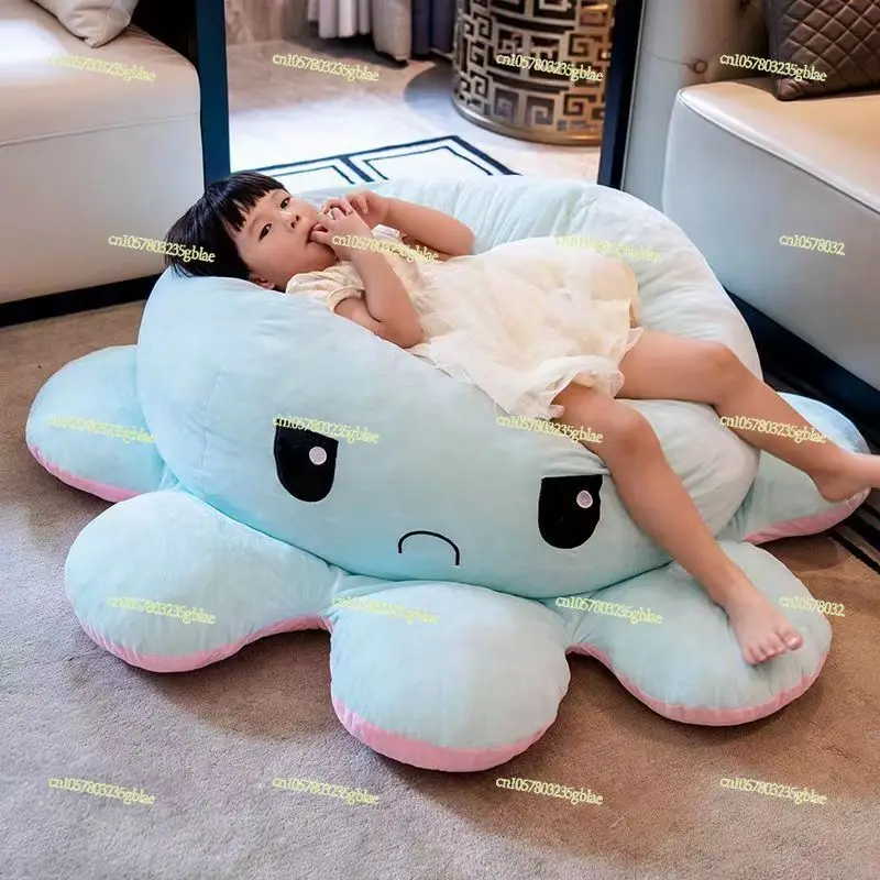 Cute flipped octopus doll throw pillow double-sided flipped face-changing octopus sofa pillow wholesale