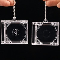 1pcs Acrylic Mini CD Album Pendant Keychain Blank Mini CD Box Key Chain Suitable for DIY Keyring Backpack Pendant Chain Gifts