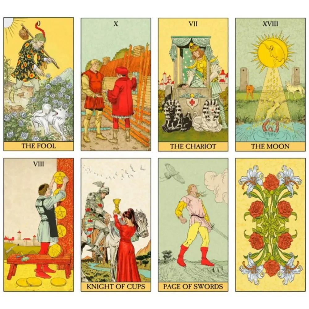 Cartas de Tarot de antes de 78 cartas de oráculo, juego de mesa de adivinación, momentos "antes", tarjetas de imágenes tradicionales para principiantes