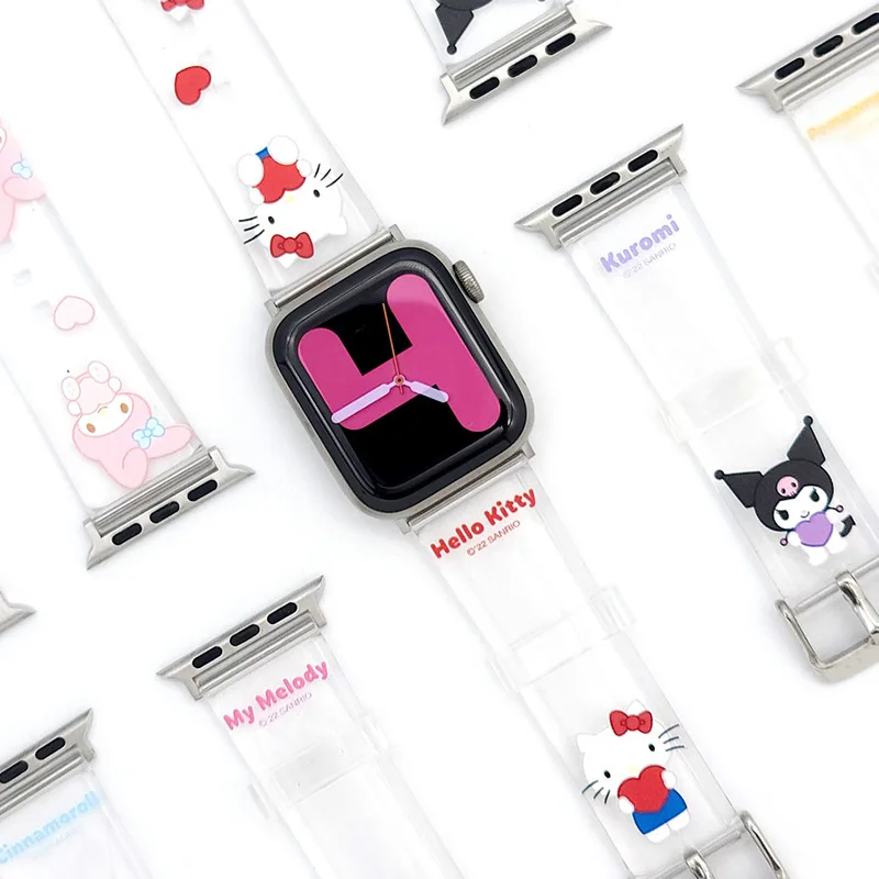 Sanrio ist geeignet für die transparente Cartoon-Uhr Apple iWatch mit Apple Watch 7 Ersatzarmband 6/SE/5/4