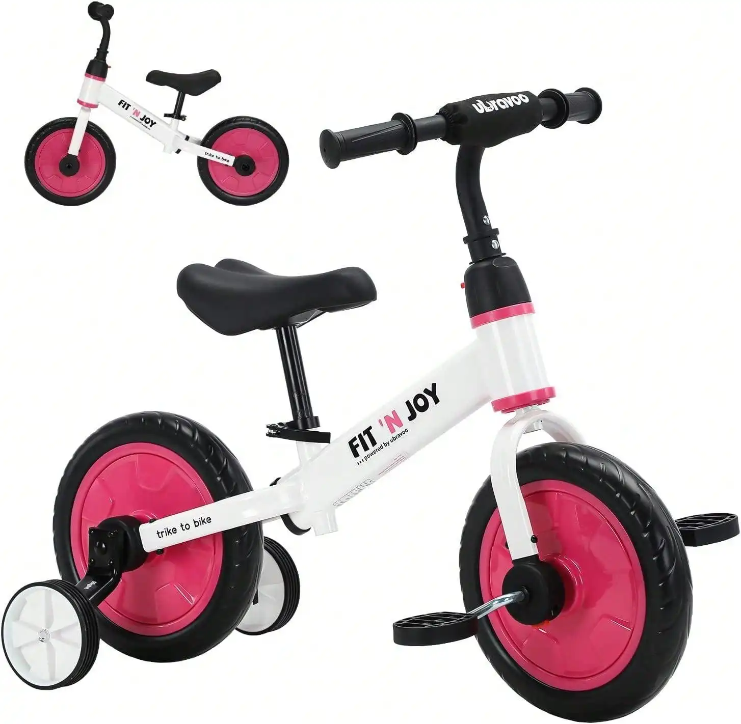 Kleinkind-Lernfahrrad, Fahrradspielzeug mit Stützrädern & Abnehmbaren Pedalen für 2-5 Jahre alte Jungen und Mädchen, Einfache Montage – Detail 4
