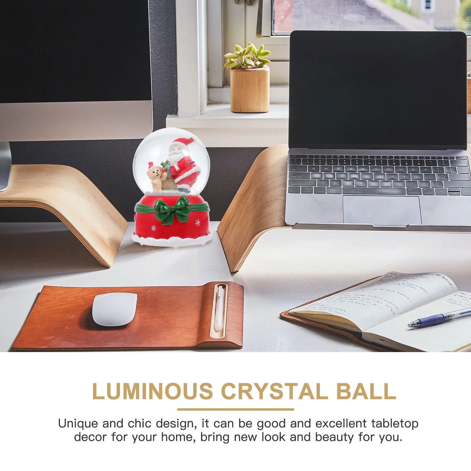 

1Pcs Unique Luminous Music Crystal Ball Xmas Music Box Creative Tabletop Decor Christmas Gift Crystal Ball Musical Box