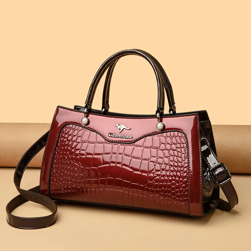 

Luxury Handbag Fashion Print Large Capacity Soft Leather Women Shoulder Crossbody Bag Leisure Designer Ladies Purses and Handbag