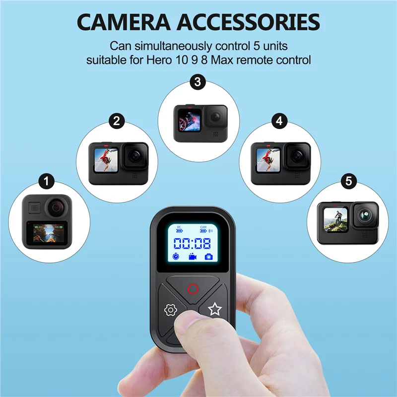 A003 Пульт дистанционного управления для Gopro Hero 10 9 8 Max с креплением на палку и запястьем Bluetooth-совместимый интеллектуальный пульт дистанционного управления для Gopro 10