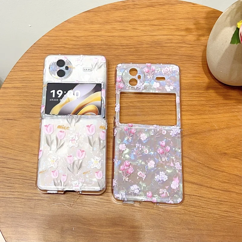 

Phone Case for VIVO X FLIP Tulip and Shell patterned VIVO X FLIP Fashion Shell Bracelet Phone Case