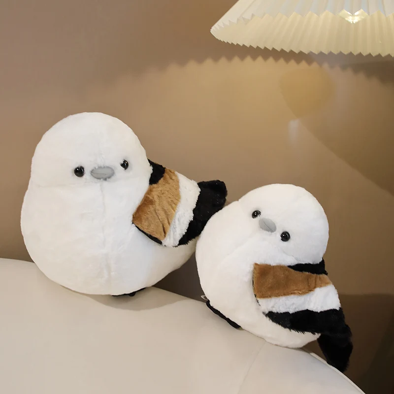 Cartoon Round Fatty Long-Tailed Tit Plush Toy Cute Stuffed Animals Birds Plushies Doll Anime Soft Kids Toys for Girls Boys Gifts