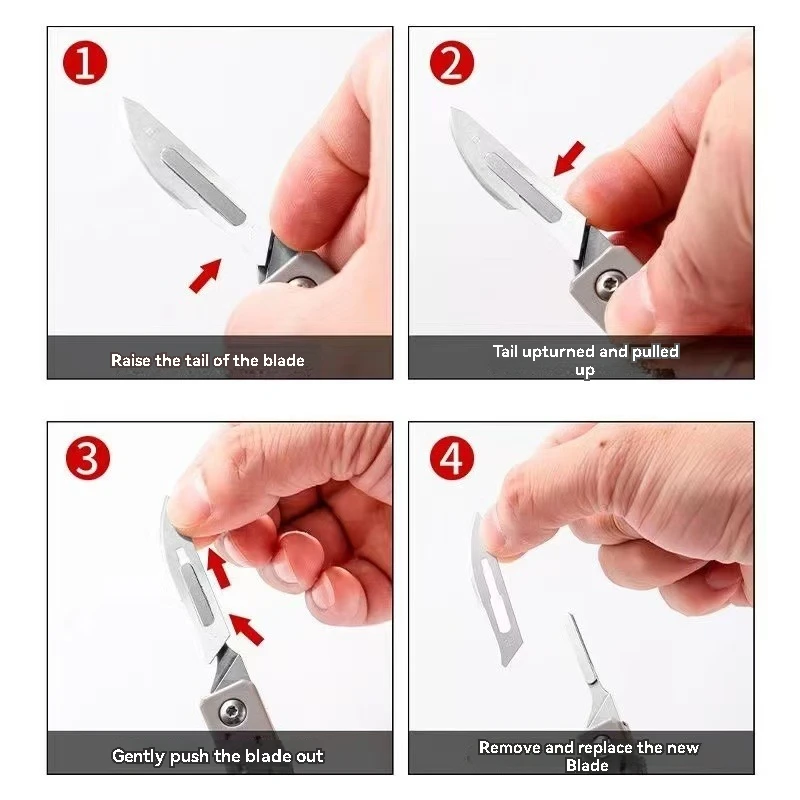 [Hot Selling] Folding Knife Stainless Steel Pocket Knife, Detachable Blade, Sharp Blade Body Outdoor Hobby Knife Craft Knife Kit