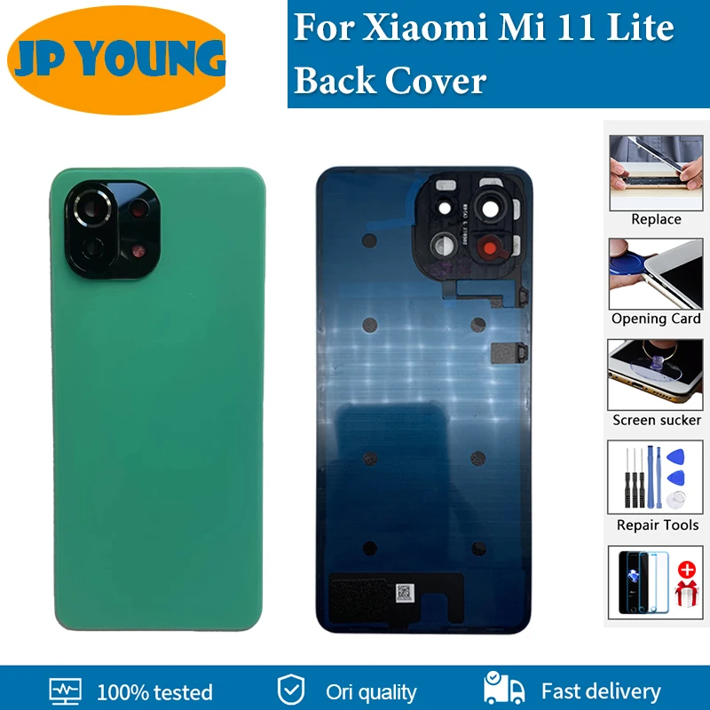 AAA+ quality New Back Glass For Xiaomi 11 Lite Back Cover Door Mi 11 Lite 5G Hard Battery Case Rear Housing Cover Replacement