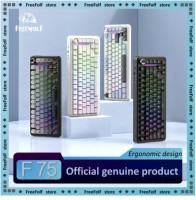 FreeWlof F75 MAX 75% Three-mode Mechanical Keyboard TFT Color Screen, Rotary Knob, Wired/Bluetooth/2.4G, Gaming Keyboard