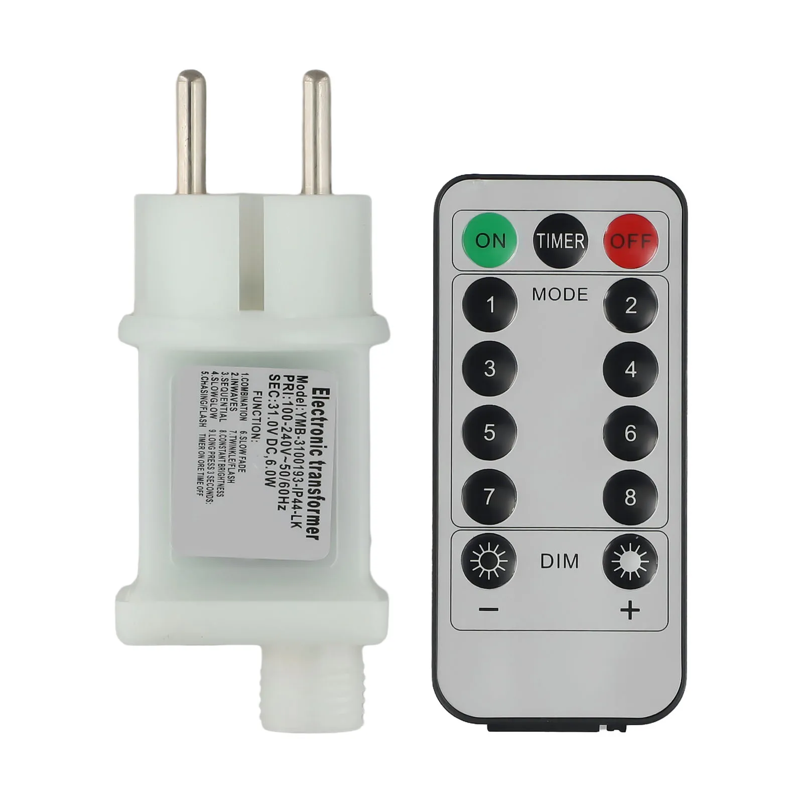 31V LED Adapter Remote Control Adapter Rated Power 6W 4 Brightness Levels 8 Lighting Functions Input Voltage 220V-240V